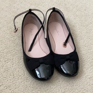 Black Patent flats with bow